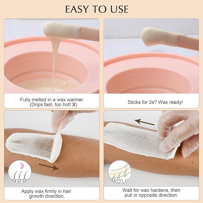 KOTAMU Wax Warmer, Waxing Kit for Women Men Hair Removal, Digital Waxing Machine for Face Eyebrow Bikini Brazilian Leg Body &Sensitive Skin, Pink Wax Kit With 44 Accessories for Home Salon Use-VivaGrace Women