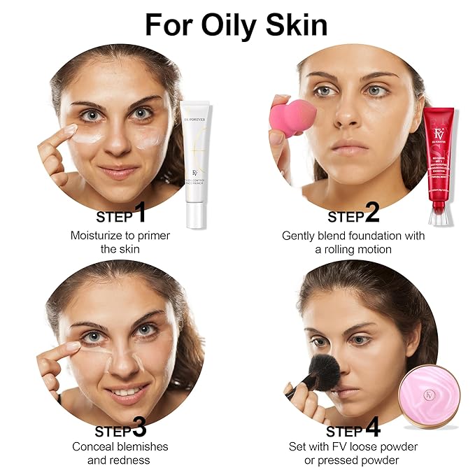 FV Waterproof Foundation, Lightweight & Medium Coverage Foundation with Matte Finish, Oil Control Long Lasting Liquid Foundation Makeup for Oily Normal Skin (Toffee)-VivaGrace Women