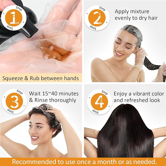 Dark Brown Hair Dye Shampoo for Gray Hair, Natural Color Shampoo Hair Dye for Women & Men, Hair Instant Dye Shampoo Colors Hair in Minutes, Champu Para Canas, 3-in-1 Shampoo for Dyeing Gray, 500 Ml-VivaGrace Women