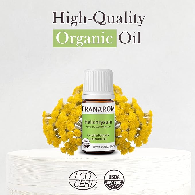 Pranarom USDA Certified Organic Helichrysum Essential Oil (2ml), 100% Pure Natural Therapeutic Grade for Skincare, Lotions, Aromatherapy, Diffusion, and Wellness-VivaGrace Women