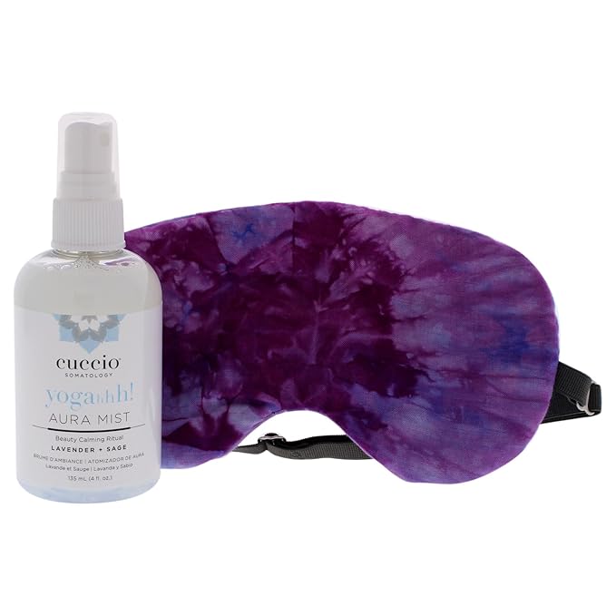 Namaste Dreams Duo Kit for Unisex - 2 Pc 4oz Yogahhh Aura Mist, 1 Pc Lavender Tie Dye Sleep Eye Mask-VivaGrace Women