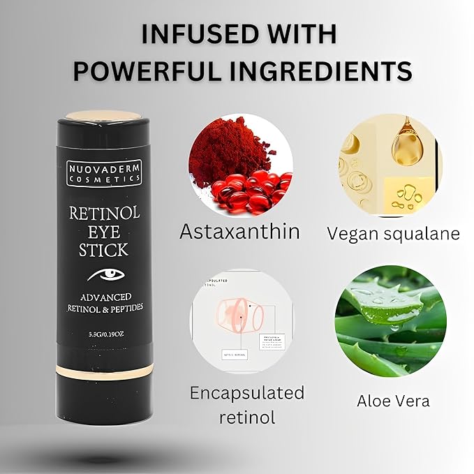Advanced Retinol Eye Stick Balm - Hydrating Under Eye Stick Brightening Eye Cream with Peptides for Fine Lines, Wrinkles, Dark Circles & Puffiness - Unscented Anti Aging Eye Cream for Women & Men-VivaGrace Women