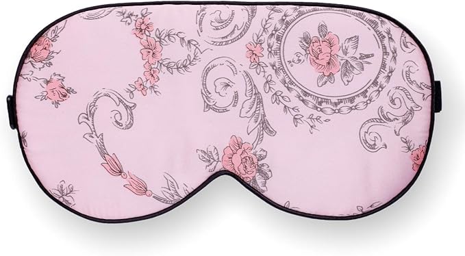 100% Pure Silk Eye Mask Sleep Eye Mask Eye Cover Eyeshade Sleeping Eye Mask Floral Colors (#1)-VivaGrace Women