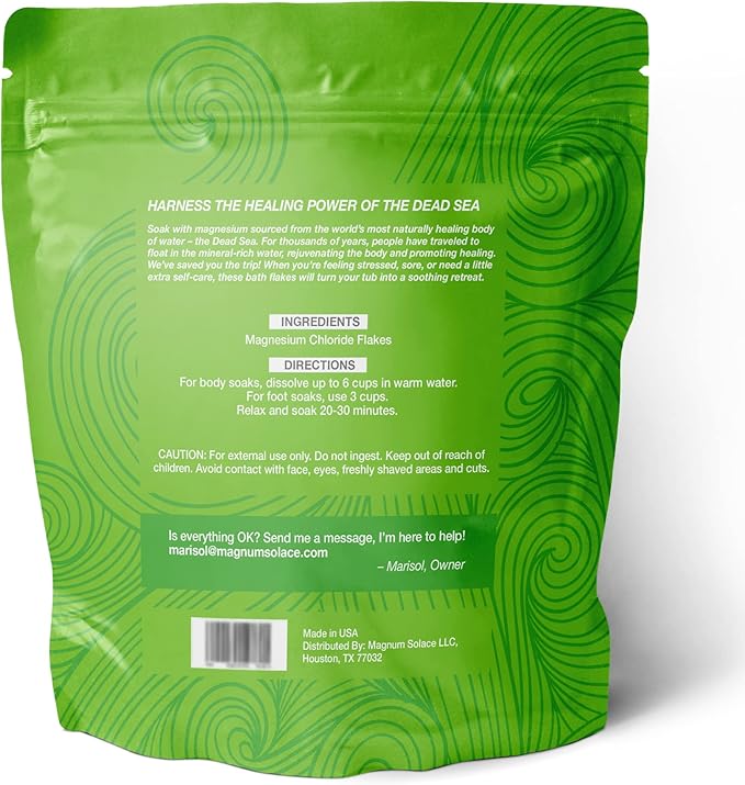 Magnesium Flakes for Bath - Magnesium Chloride Flakes - Dead Sea Salts for Soaking, 10 LBS-VivaGrace Women