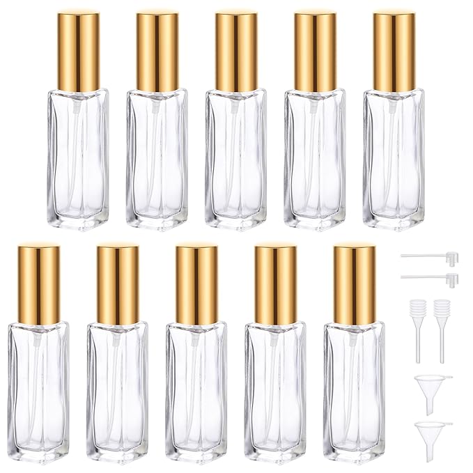 Segbeauty Travel Perfume Bottle Refillable, 10 Packs Atomizer Sprayer for Perfume, 10ML Empty Glass Perfume Bottle Portable Travel Size Spray Bottles Accessories for Dispensing Perfume Toiletries-VivaGrace Women