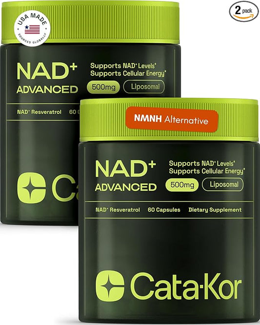 NMNH Supplement Alternative - Liposomal NAD w/Resveratrol - 60-Day Supply - High Purity NAD Supplement for Energy & Healthy Aging - 60 Capsules (2)-VivaGrace Women