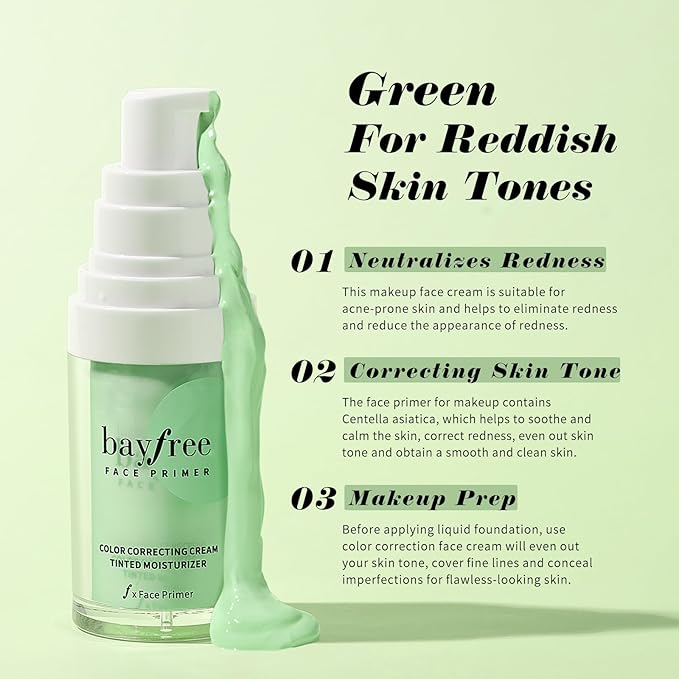 Color Correcting Cream Tinted Moisturizer, Makeup Primer for A Flawless, Smooth Canvas, Formulated with Centella Asiatica and Vitamin E-VivaGrace Women