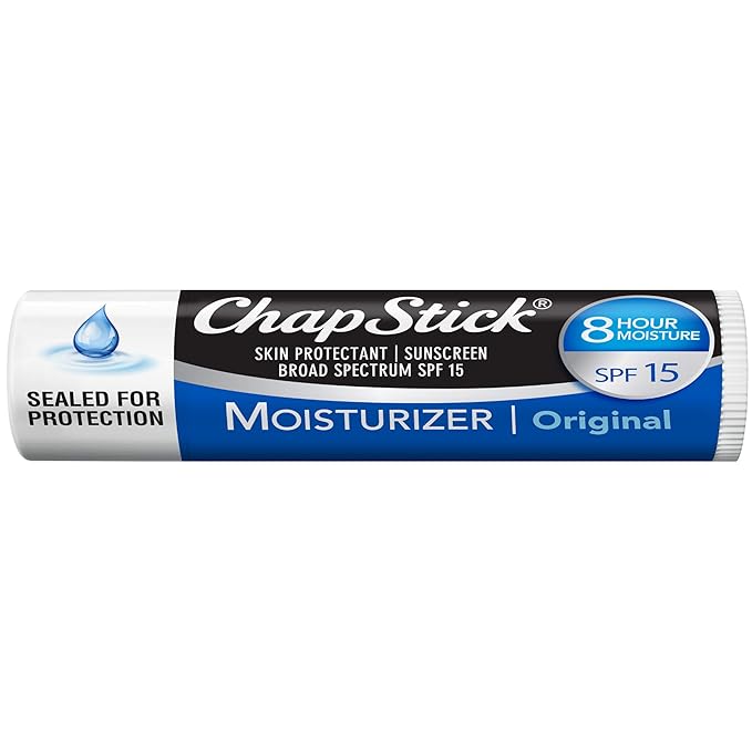 ChapStick Moisturizer Original Lip Balm Tubes, SPF 15 and Skin Protectant - 0.15 Oz (Pack of 3)-VivaGrace Women
