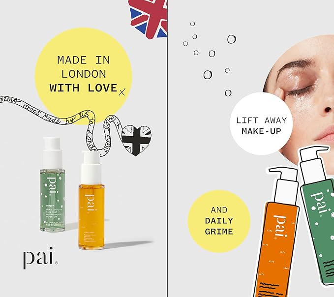 Pai Skincare London | DOUBLE CLEANSE - FROM LONDON WITH LOVE Beauty Gift Set. Organic Face Wash, Makeup Remover & Headband, Suitable for Sensitive Skin & All Skin Types. Made In London.-VivaGrace Women