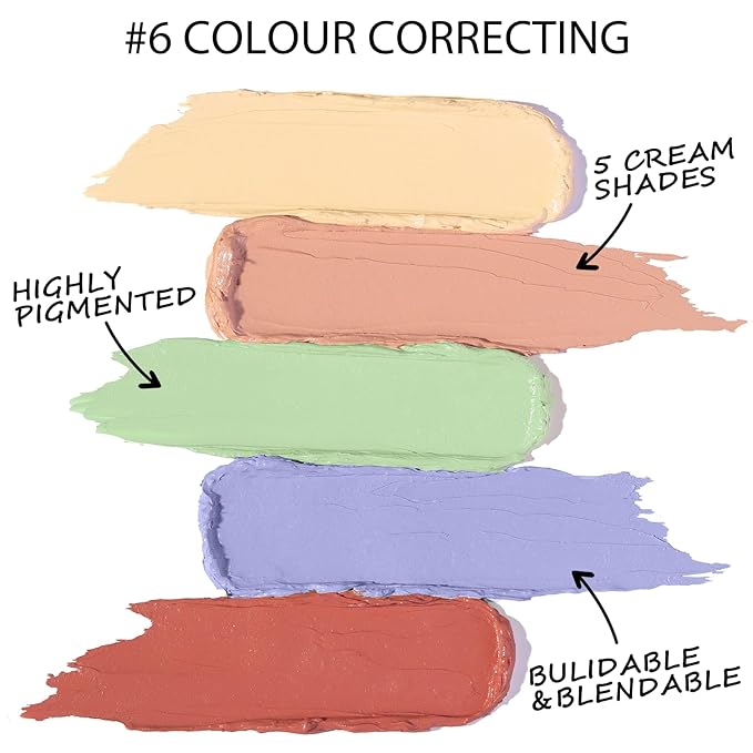5 In 1 Multi-Use Correcting Concealer Palette,Waterproof Long Lasting Contour Palette,Professional Creamy Concealer Kit for Women,Easy to Create Full Coverage and Natural Finish.#6-VivaGrace Women