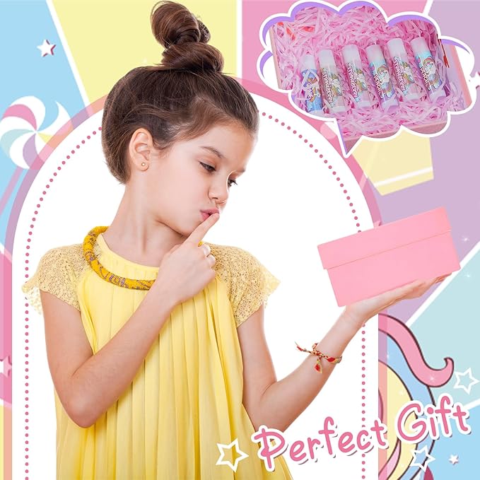 24 Pcs Unicorn Lip Balm Back to School Gift Unicorn Party Favors Lip Balm for Girls Birthday Party Favors Lip Gloss for Kids Gifts for Kids Fruity Favors Unicorn Gift for Cute Girls-VivaGrace Women