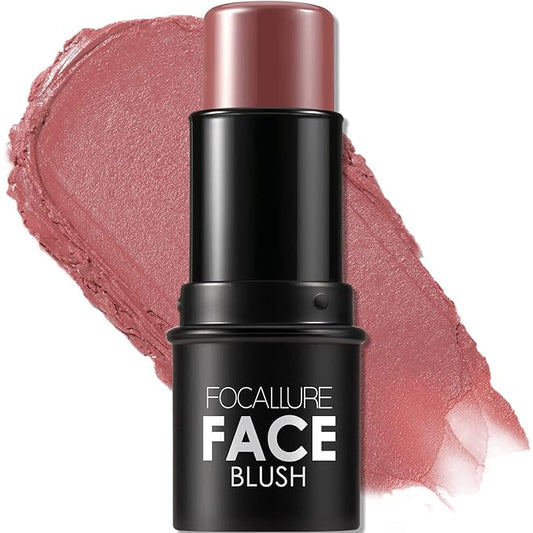 FOCALLURE Cream Blush Makeup,Buildable Blush Stick for Cheeks,Matte and Dewy Finish,Long Wearing,Easy Application,Lightweight Multi Stick,DARK ROSE-VivaGrace Women