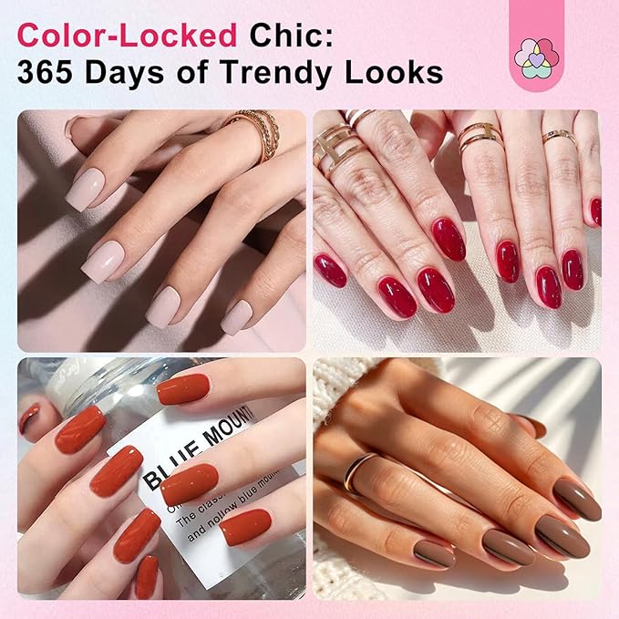 SAVILAND Color Artistry Nail Polish Set: Quick Dry 24 Colors Regular Nail Polish Kit Glitter Pink Red Brown Finger Bulk Fingernail Polish Set Non Gel Castor Oil Vitamin E Nail Lacquer Set Women Home