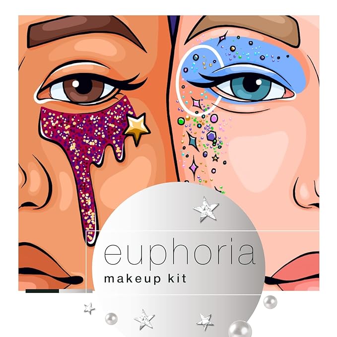 Euphoria makeup kit with glitter and gems/Professional makeup set-VivaGrace Women
