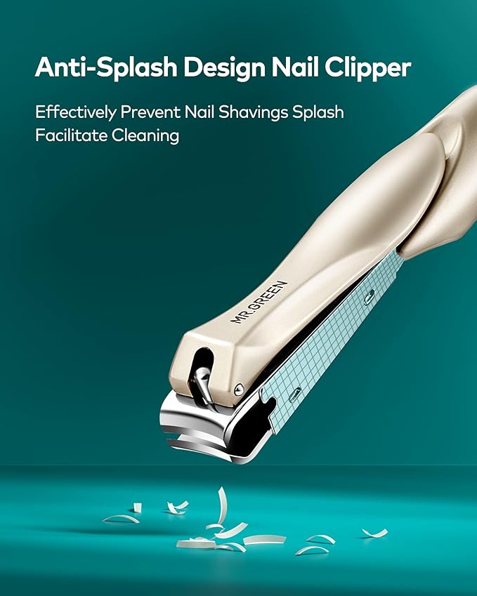 MR.GREEN Nail Clipper 3Pcs Set, Stainless Steel Manicure Pedicure Set with Nail Clippers, Glass Nail File & Tweezers, Medical Grade Grooming Kit with Travel Case Gift Box for Man & Woman (Pink)-VivaGrace Women