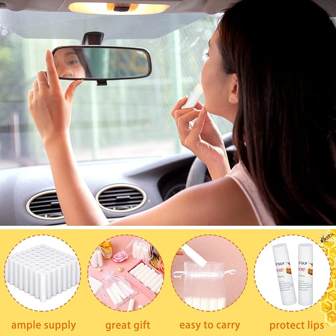 Demissle 150 Pcs Unlabeled Lip Balm Bulk Chapped Stick Blank Mini Lip Balm Gifts Moisturizing Lip Balms Favors for Women Homeless Wedding Bridal Shower Favors Baby Shower Guests Favors(Honey)-VivaGrace Women
