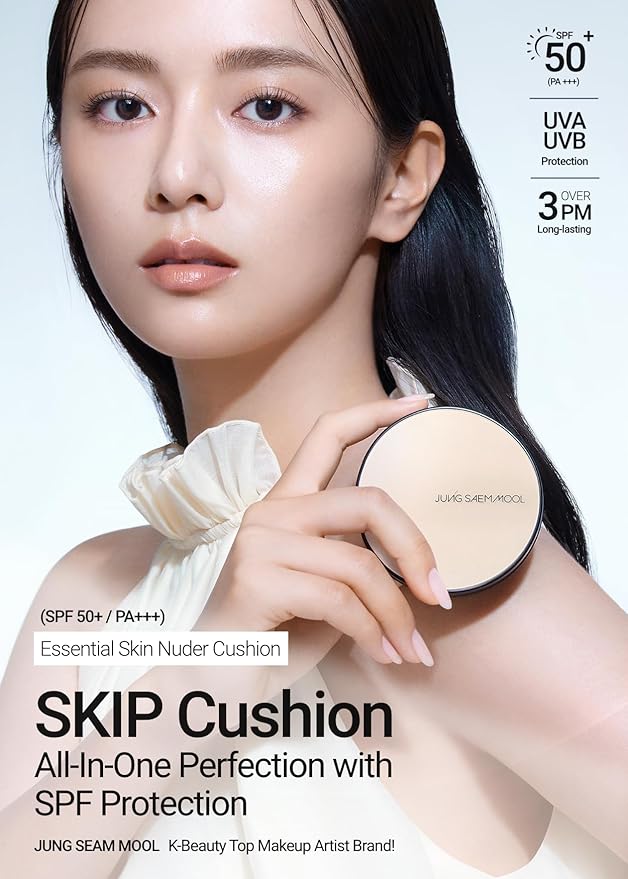 [JUNGSAEMMOOL OFFICIAL] Essential Skin Nuder Cushion (02 Fair Light) | Refill Included | Natural Finish | SPF50 Broad Spectrum | Makeup Artist Brand | Cream Foundation-VivaGrace Women