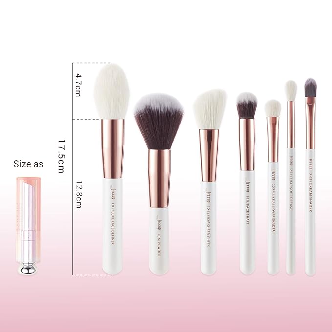 Jessup Brand 25pcs Professional Makeup Brush set Beauty Cosmetic Foundation Power Blushes eyelashes Lipstick Natural-Synthetic Hair Brushes set (Pearl White/Rose Gold)-VivaGrace Women