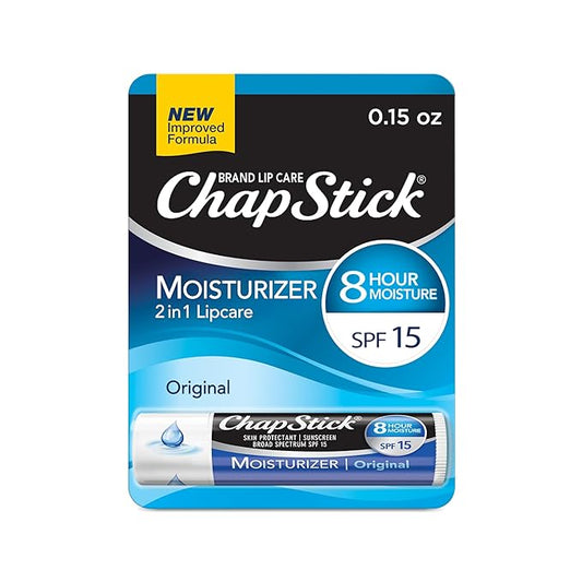 ChapStick Moisturizer Original Lip Balm Tube, SPF 15 and Skin Protectant - 0.15 Oz-VivaGrace Women