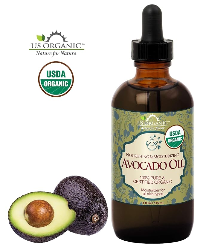 US Organic Avocado Oil Unrefined Virgin, USDA Certified Organic, 100% Pure & Natural, Cold Pressed, in Amber Glass Bottle w/Glass Eye dropper for Easy Application (4 oz (Large))-VivaGrace Women