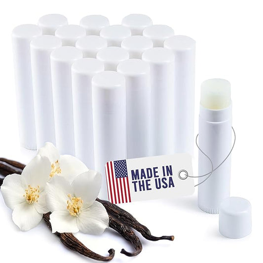 Lip Balm Bulk Unlabeled - Made in USA Bulk Chapstick - Natural Ingredients Vitamin E Shea Butter - Custom Chapstick Bulk For Party & Wedding Favors (18 Count, Vanilla)-VivaGrace Women