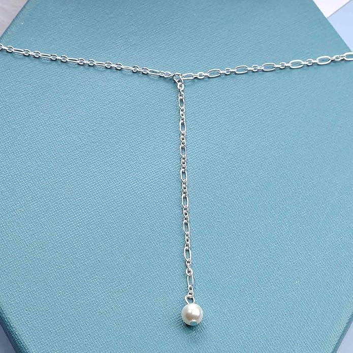 Long Pearl Necklace Pearl Lariat Y Necklace Chain Vintage Minimalist Necklace Jewelry for Women and Girls-VivaGrace Women