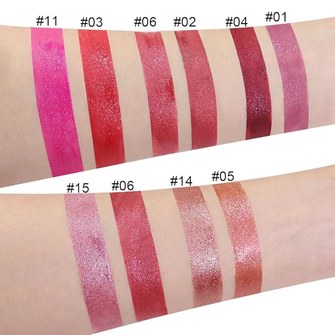 eevpct 2Pcs Mauve Red & Wine Red Matte to Glitter Liquid Lipstick Set Kit for Women Long Lasting Glossy Metallic Shimmer Sparkle Lipstick Lip Gloss 2+6-VivaGrace Women