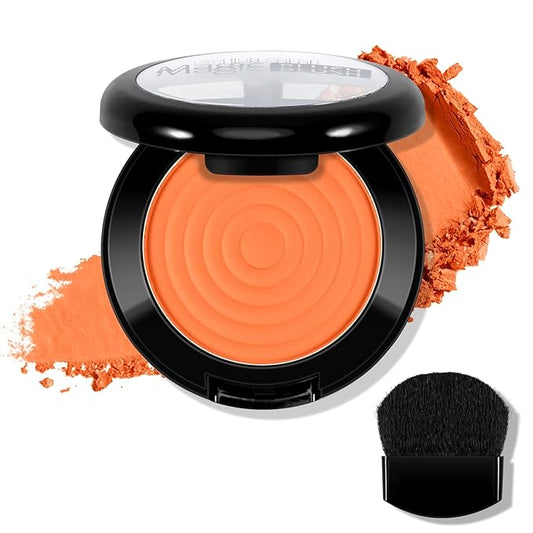 Boobeen Soft Blend Powder Blush for Cheeks, Buildable Color Matte Smooth Blush Palette Compact Blush Powder Makeup, Long-lasting Flush Color, with Mirror and Brush-VivaGrace Women
