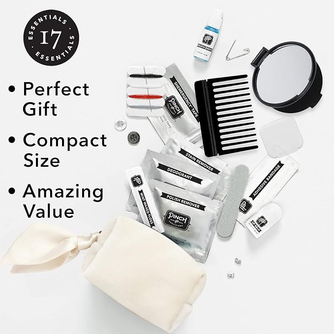 Pinch Provisions Velvet Minimergency Kit, for Her, Includes 17 Must-Have Emergency Essential Items, Compact, Multi-Functional Pouch, Gift for Parties and Birthdays-VivaGrace Women