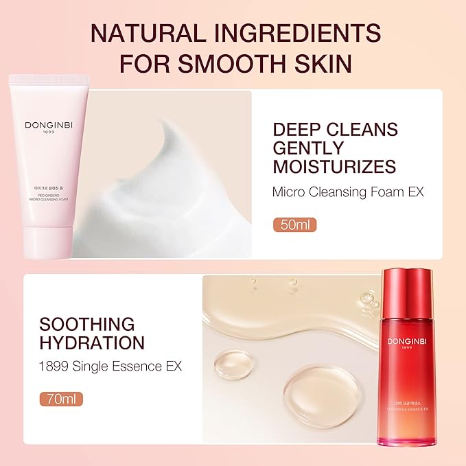 [Upgraded] DONGINBI Korean Red Ginseng Essential Care Set EX, Anti Aging Skin Care Routine Kit - Skin Moisturizing For All Skin Type-VivaGrace Women