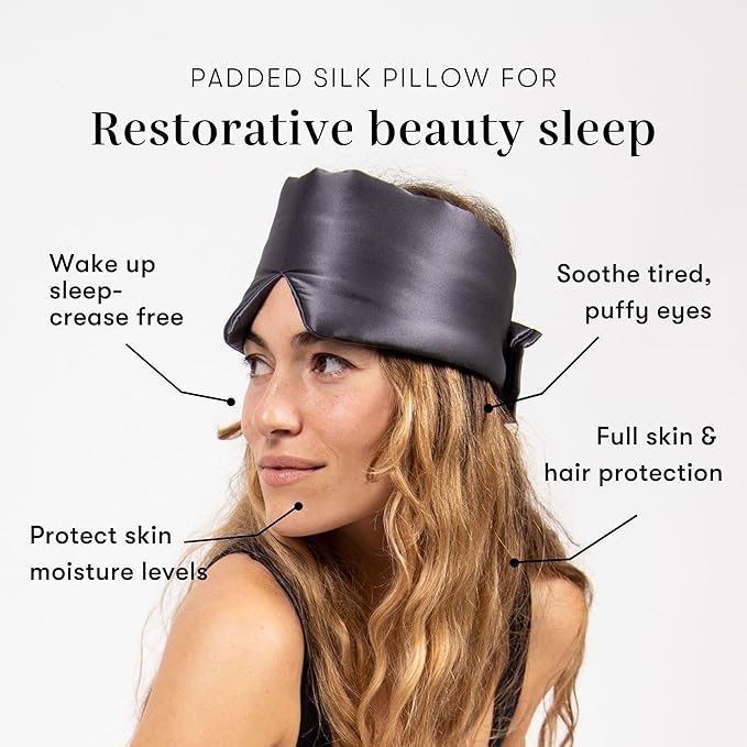 DROWSY Silk Sleep Mask. Face-Hugging, Padded Silk Cocoon for Luxury Sleep in Total Darkness. (Moonlight Shadow)-VivaGrace Women