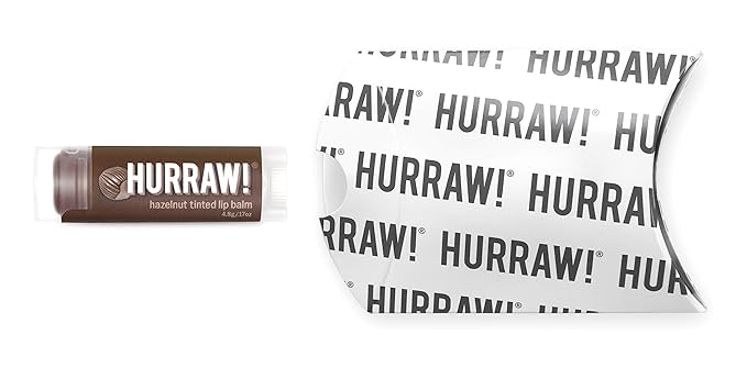 Hurraw! Hazelnut Tinted Lip Balm: (Sheer Brown Tint) Organic, Certified Vegan, Cruelty and Gluten Free. Non-GMO, 100% Natural Ingredients. Bee, Shea, Soy and Palm Free. Made in USA-VivaGrace Women