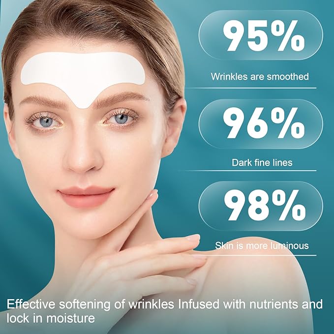 28 Pcs Forehead Wrinkle Patches - Anti Wrinkle Facial Patches with Collagen and Vitamin E for Face Overnight to Smoothing Fine Frown Lines & Wrinkles Treatment-VivaGrace Women