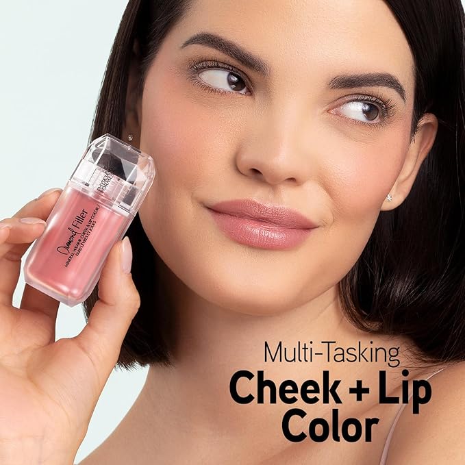 Physicians Formula Mineral Wear®Diamond Filler Cheek & Lip Color, Serum-to-Cream Multi-Use Liquid Blush Formula, Plumps & Smooths for Fuller Looking Cheeks & Lips, Monochromatic Look - Radiant Pink-VivaGrace Women