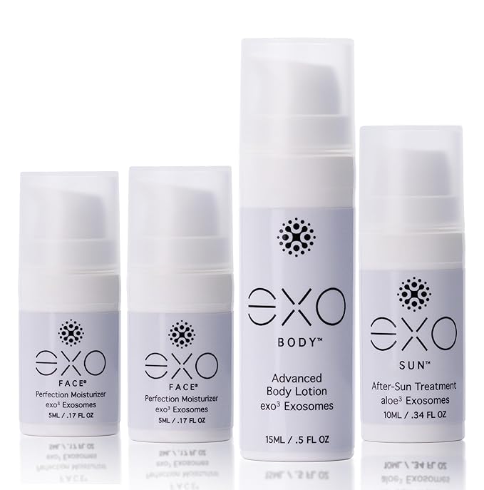 Exoceuticals EXO Travel Kit for Women | Unprecedented Hydration | Innovative Skin Care | 4 travel-sized bottles (1 EXO BODY™, 1 EXO SUN™, 2 EXO FACE®) | 35ML / 1.18 fl oz-VivaGrace Women