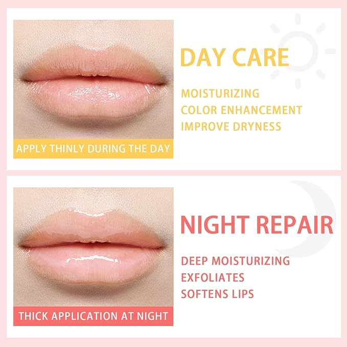 2 Pcs Bee Lip Balm Honey Pot, Lip Mask Overnight Honey Lip Balm Lip Exfoliate with Stick, Moisturizing Sleeping Lip Mask Day & Night Lip Care - Hydrate Repair Prevent Dry Cracked Scrub (2 Honey)-VivaGrace Women
