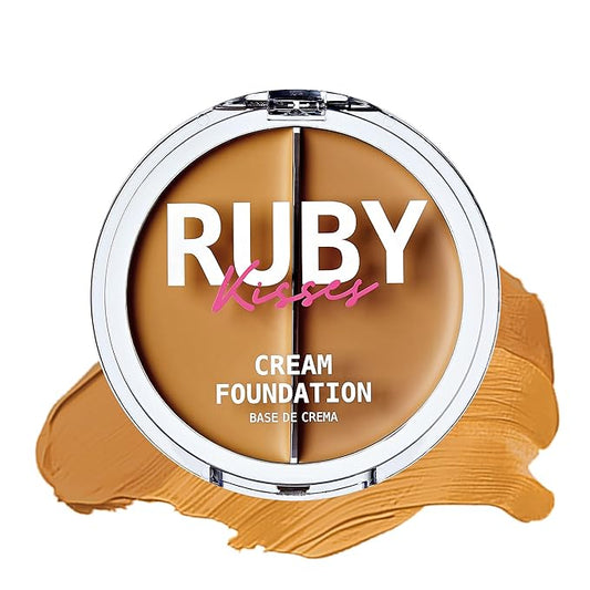 Ruby Kisses 3D Face Creator Cream Foundation & Concealer, 12 Hours Long Lasting, Medium to Full Coverage, Non-Greasy, Ideal for Makeup & Contour Palette (Level 6)-VivaGrace Women