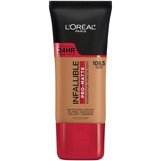 L'Oreal Paris Cosmetics Makeup Infallible Pro-Matte Liquid Longwear Foundation, Hazelnut Beige, 1 fl oz-VivaGrace Women