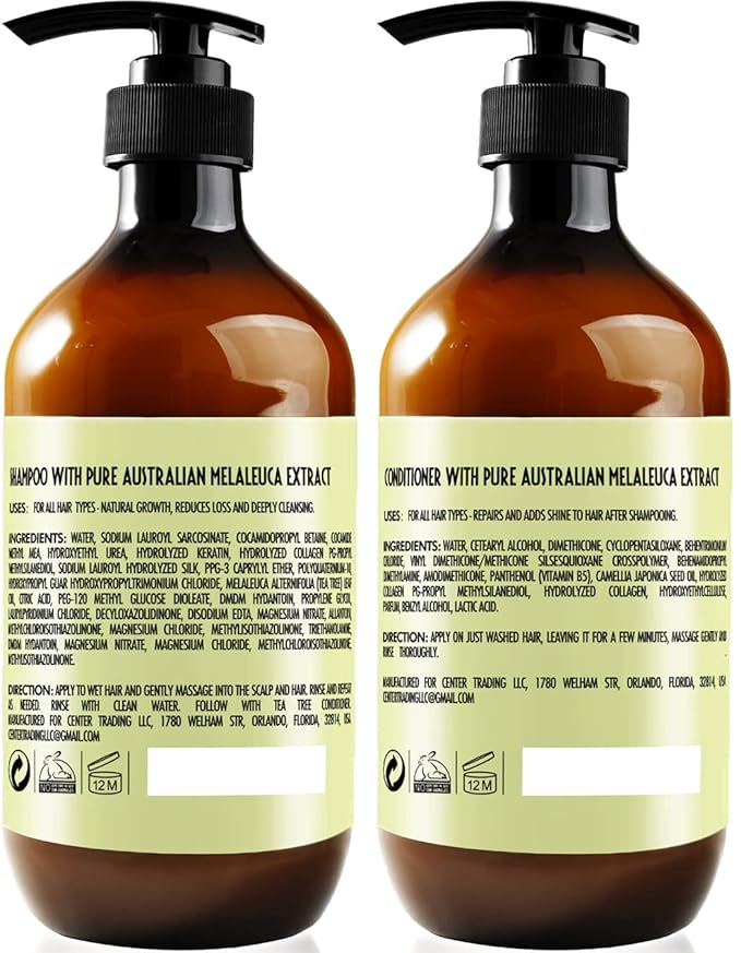 Tea Tree Oil Shampoo and Conditioner Set - Sulfate and Paraben Free Treatment for Oily Hair and to Help Reduce Your Itchy and Dry Scalp - Healthy Anti Dandruff Formula for Men and Women-VivaGrace Women
