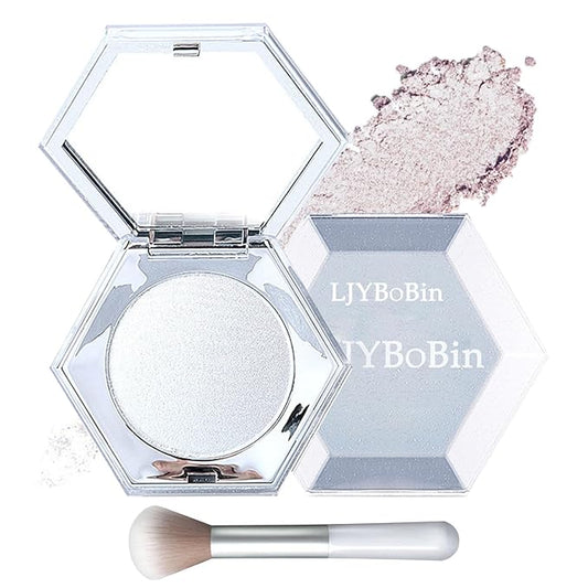 Body Glitter Face Highlighter Palette,Shimmering Shiny Contour Makeup Palette for Women,Lightweight Smoothing Long Lasting Face High Gloss Highlighter Powder Makeup Kit with Brush 01#-VivaGrace Women