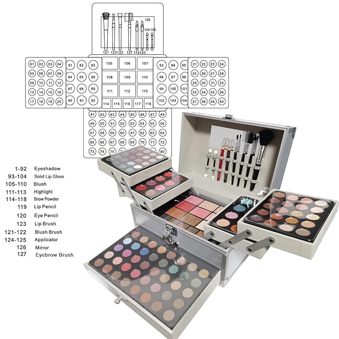 118 Colors Makeup Kit All-in-one Makeup Set, Cosmetic-Gift for Women -Include Makeup Brush Set, Eyeshadow Palette, Brow Powder, Eyebrow Pencil, Lip brush -(Multicolor 101)-VivaGrace Women