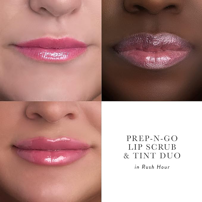 LAURA GELLER NEW YORK Prep-n-Go 2-in-1 Lip Scrub and Lip Oil Tint, Lip Hydrating Oil and Exfoliator, Rush Hour-VivaGrace Women