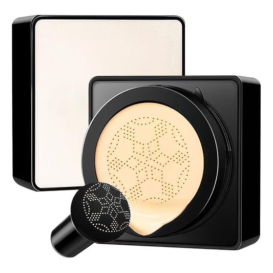 Air Cushion CC Cream Mushroom Head, Soothing Full Coverage Concealer CC Cream with Mushroom Makeup Sponge for Flawless Face Makeup (Buff Beige)-VivaGrace Women