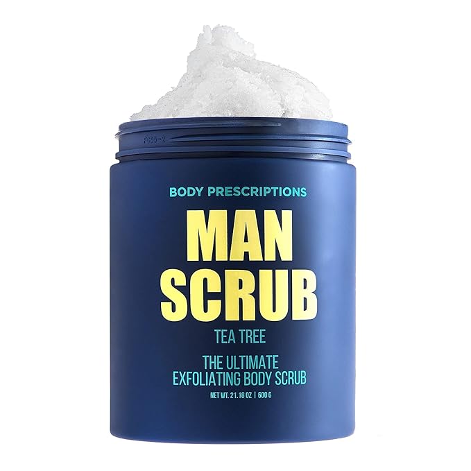Body Prescriptions Men’s Exfoliating Body Scrub – Ultimate Skin Cleansing Wash in Jar with Twist-Top Lid, For All Skin Types, 21 Ounce (Pack of 1), Tea Tree-VivaGrace Women