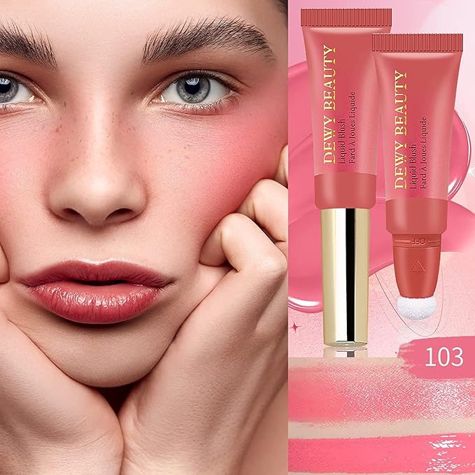 3 Color Blush Beauty Wand, Soft Matte Lightweight With Cushion Applicator Creamy Natural Shimmer Blendable Face Blush. (103# Rosa-Cool Pink+104# Cheery-Dark Rose+105# Ardour -Terracotta)-VivaGrace Women