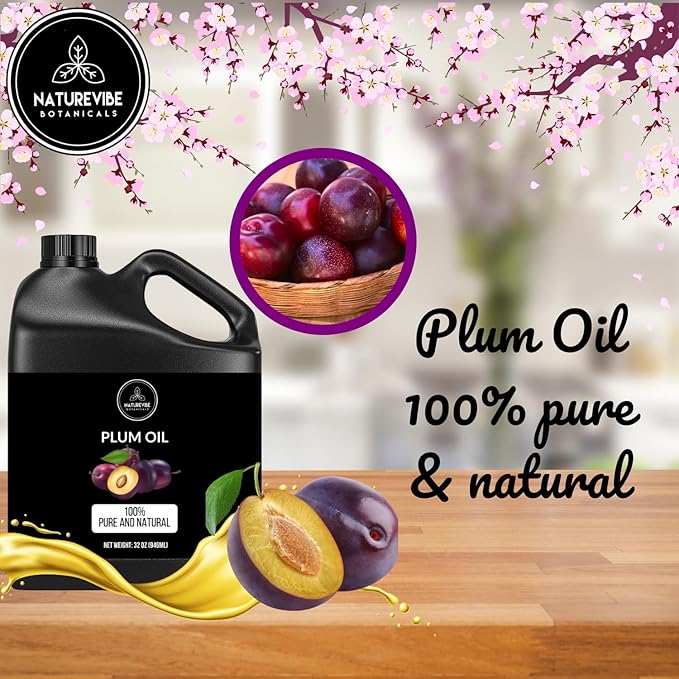 Naturevibe Botanicals Plum Oil 32 Ounces | 100% Pure and Natural | Great for Skin Care and Hair Care-VivaGrace Women