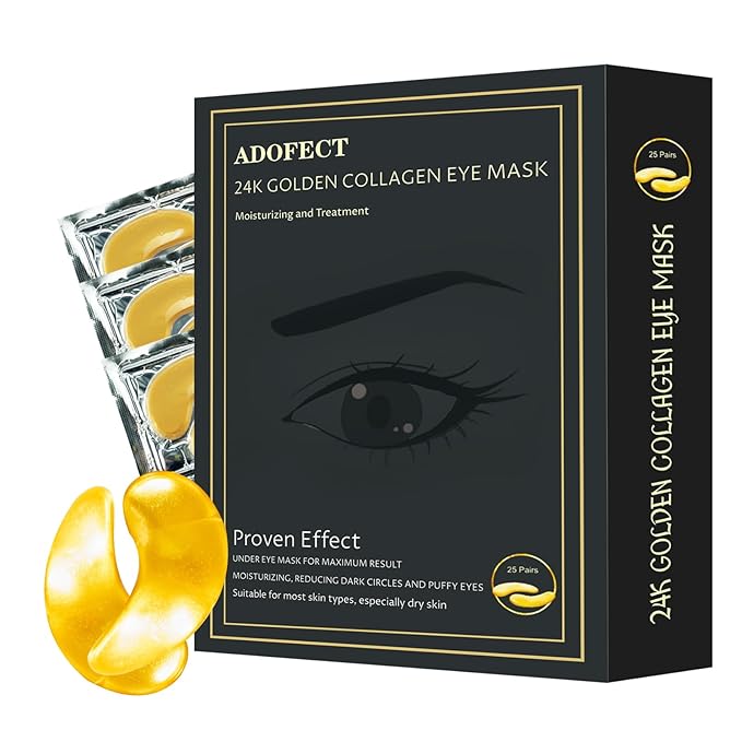 25 Paris Under Eye Patches Eye Mask for Puffy Eyes, Reducing Dark Circles, Anti-Aging & Refreshing, Collagen Eye Mask Eye Pads for Skin Care, 24K Gold-VivaGrace Women