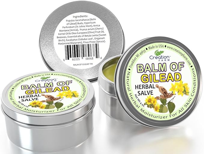 Creation Farm Balm of Gilead Herbal Salve - 3 Pack Large 4 oz Tins -Balm of Gilead Ointment -Balm De Gilead Ungüento-VivaGrace Women