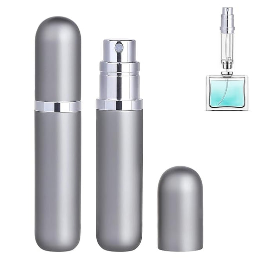Travel Refillable Perfume Atomizer Bottle 2-Pack 5ml Leakproof Travel Perfume Refillable Bottle (Gray & Gray)-VivaGrace Women