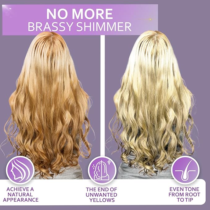Purple Shampoo - Toner for Blonde Hair - Sulfate and Paraben Free - More Balanced Color Treated, Bleached, Silver, White and Gray Hair - No More Orange, Straw Yellow and Brassy Tones - Women and Men-VivaGrace Women